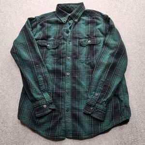 Faded Glory Men's Green and Black Checkered Shirt Size M